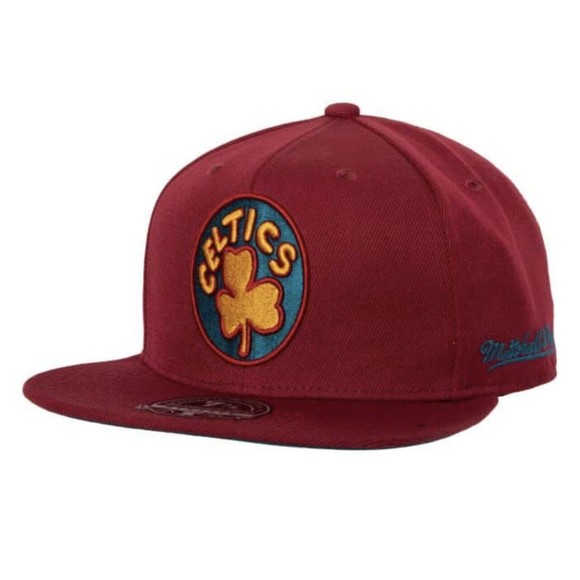 Mitchell & Ness Boston Celtics 20th Anniversary Hat Size 7 3/4 Cardinal Red - Picture 2 of 5